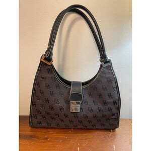 Dooney & Bourke Signature‎ Monogram Black Double Handle Shoulder Bag Y2K style